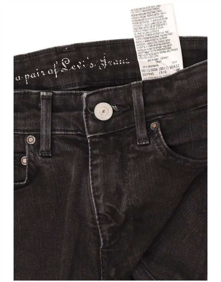 Calça jeans feminina Levi's W28 médio algodão preto