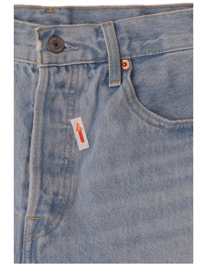 Calça jeans feminina Levi's 501 desgastada W28 azul médio