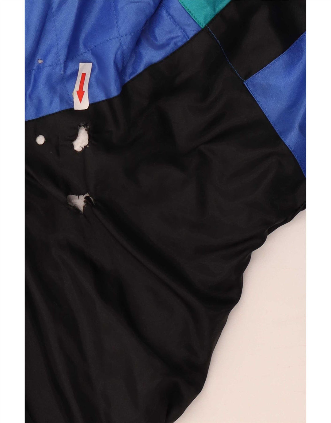 Jaqueta de treino masculina vintage Reino Unido 42/44 grande bloco colorido multicolorido