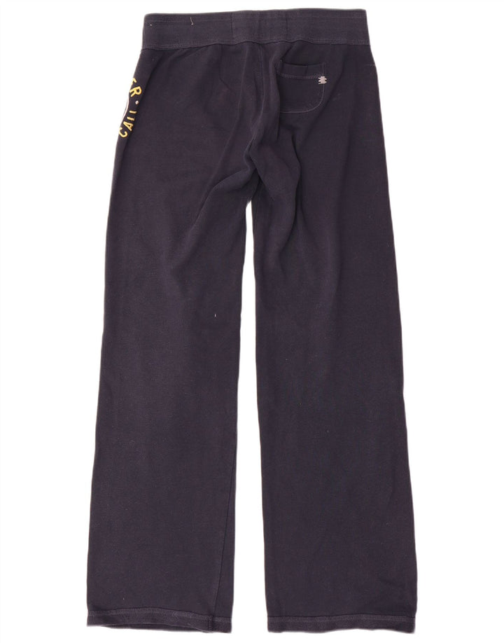 Calça feminina HOLLISTER com estampa gráfica UK 6 XS azul marinho algodão