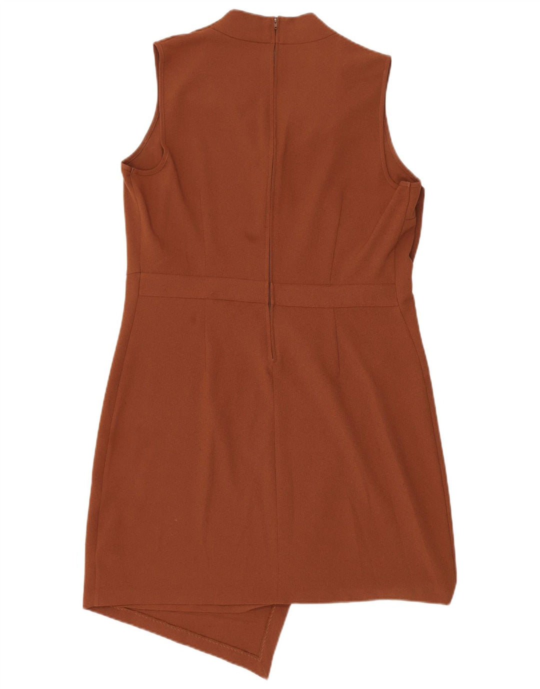 Próximo Vestido feminino sem mangas com bainha UK 16 grande poliéster marrom
