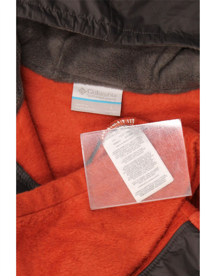 Jaqueta de lã com capuz para meninos COLUMBIA 14-15 anos grande bloco cinza