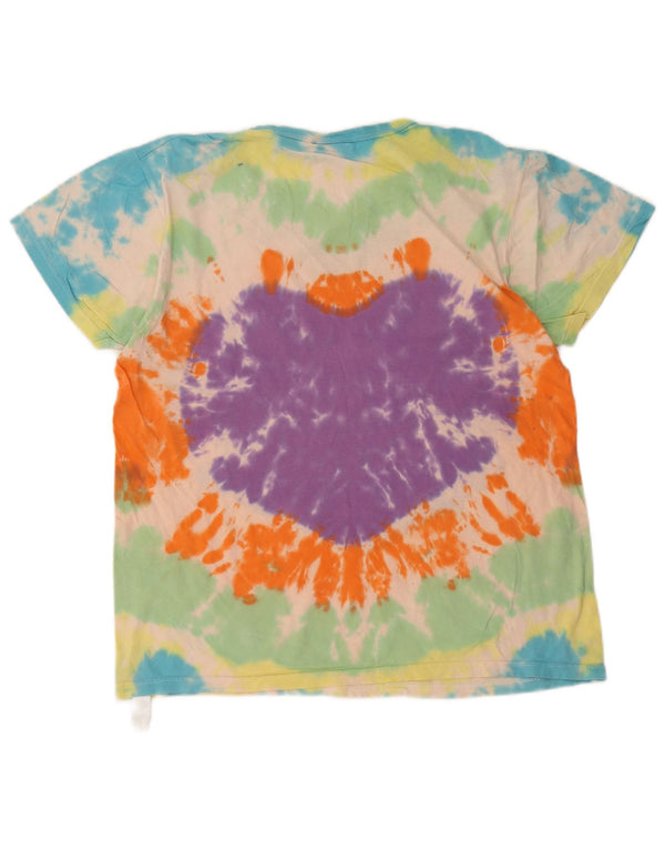 Camiseta feminina Diadora UK 16 grande algodão tie-dye multicolorido