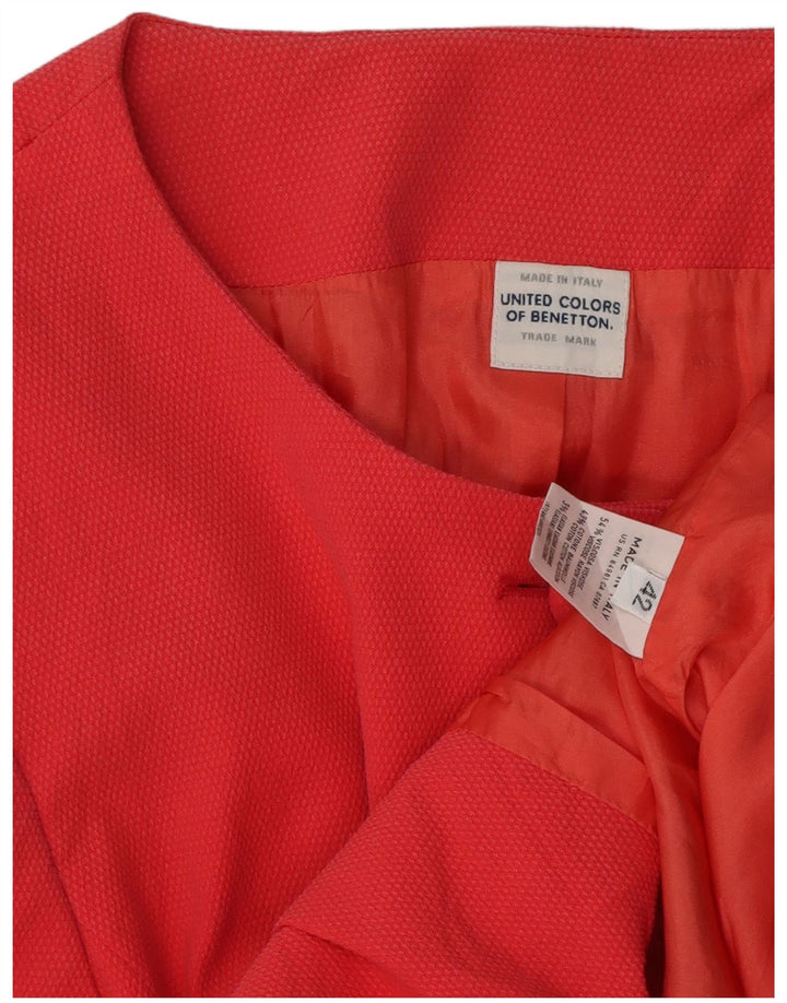 Jaqueta blazer feminina de manga curta com 5 botões BENETTON IT 42 rosa médio