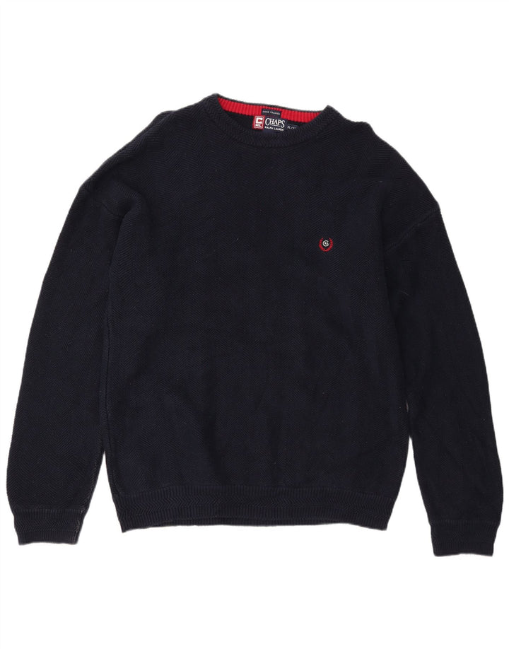 Suéter masculino CHAPS RALPH LAUREN com gola canoa XL azul marinho espinha de peixe