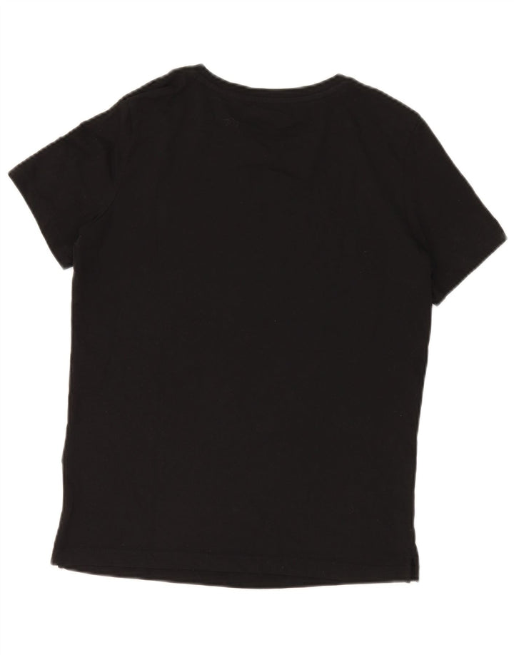 Camiseta feminina Guess com estampa gráfica UK 14 algodão preto médio