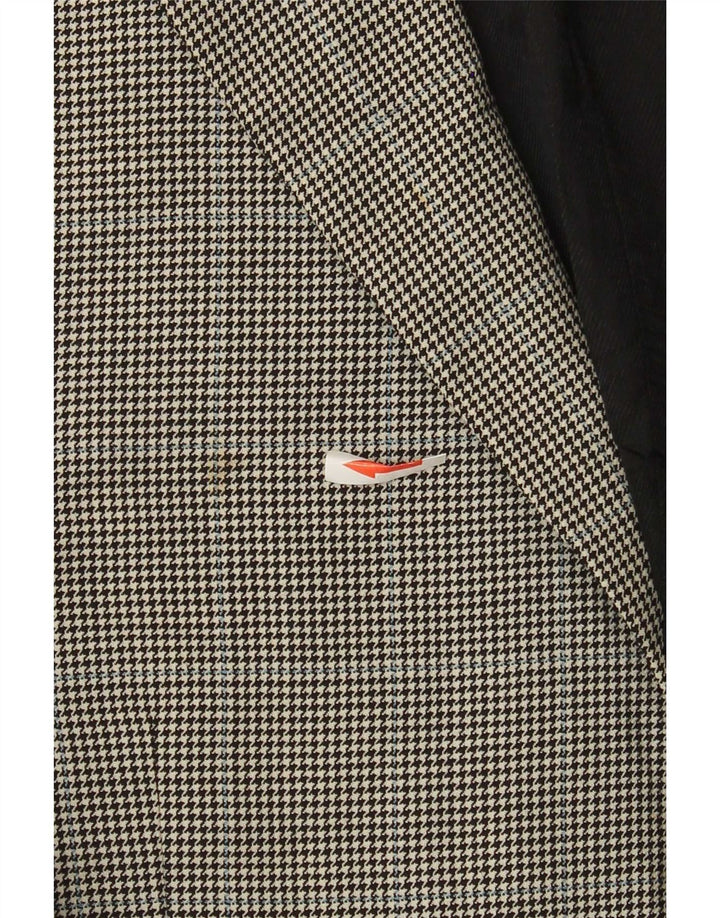 Jaqueta blazer masculina de 2 botões Marks & Spencer Reino Unido 42 grande preto Houndstooth