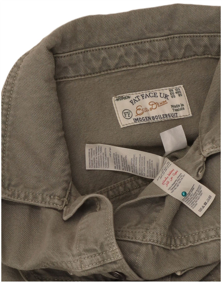 Macacão jeans feminino Fat Face UK 12 algodão cáqui médio