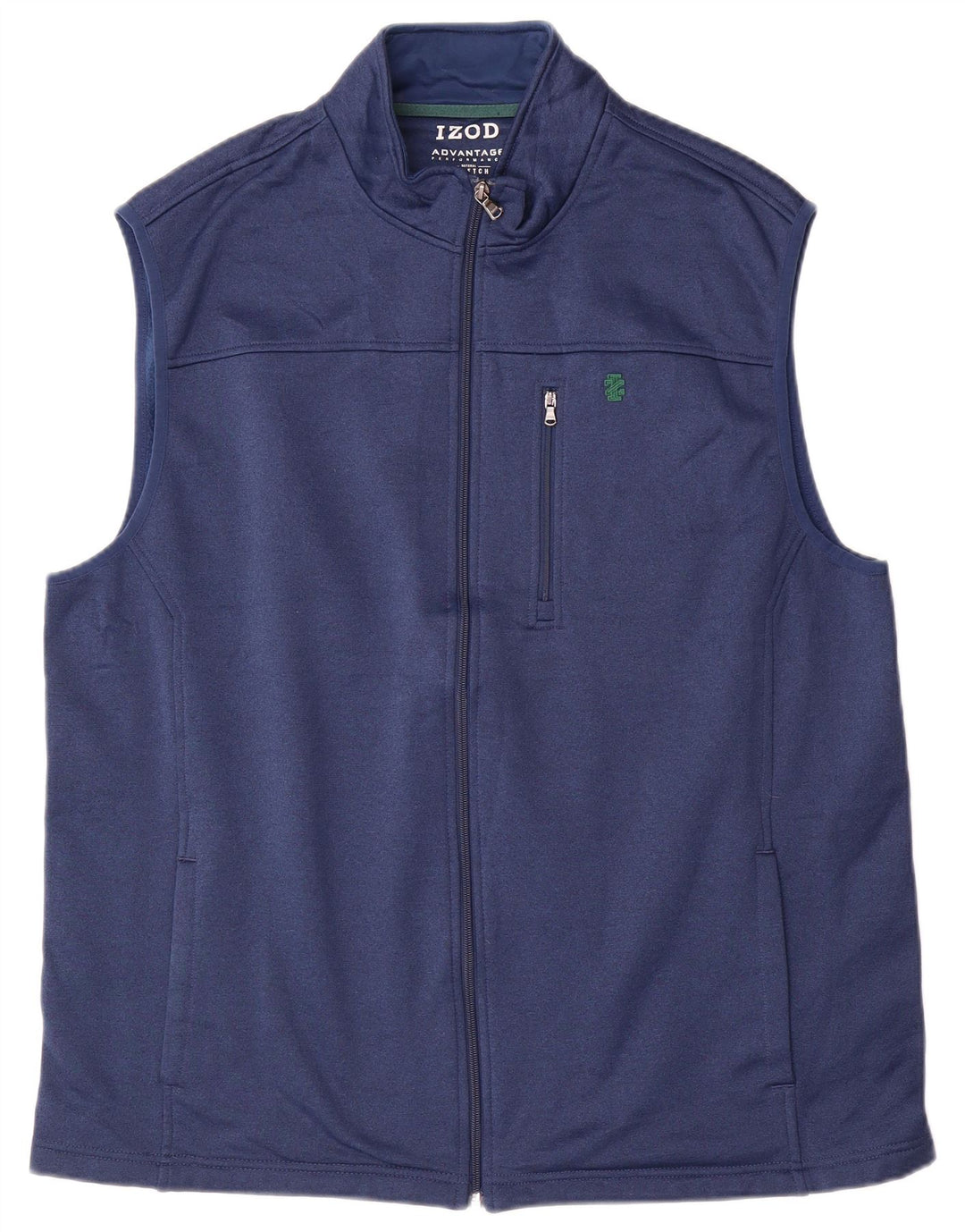 IZOD Mens sem mangas agasalho jaqueta XL poliéster azul marinho