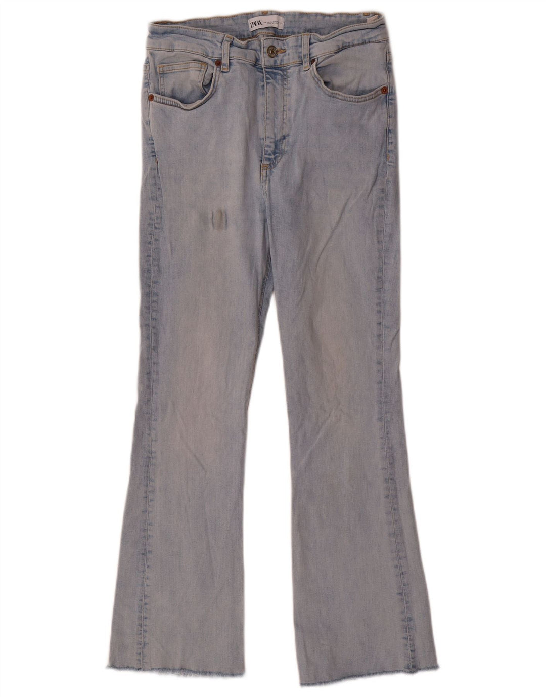 Zara Jeans feminino queimado EU 42 grande W32 L27 algodão azul