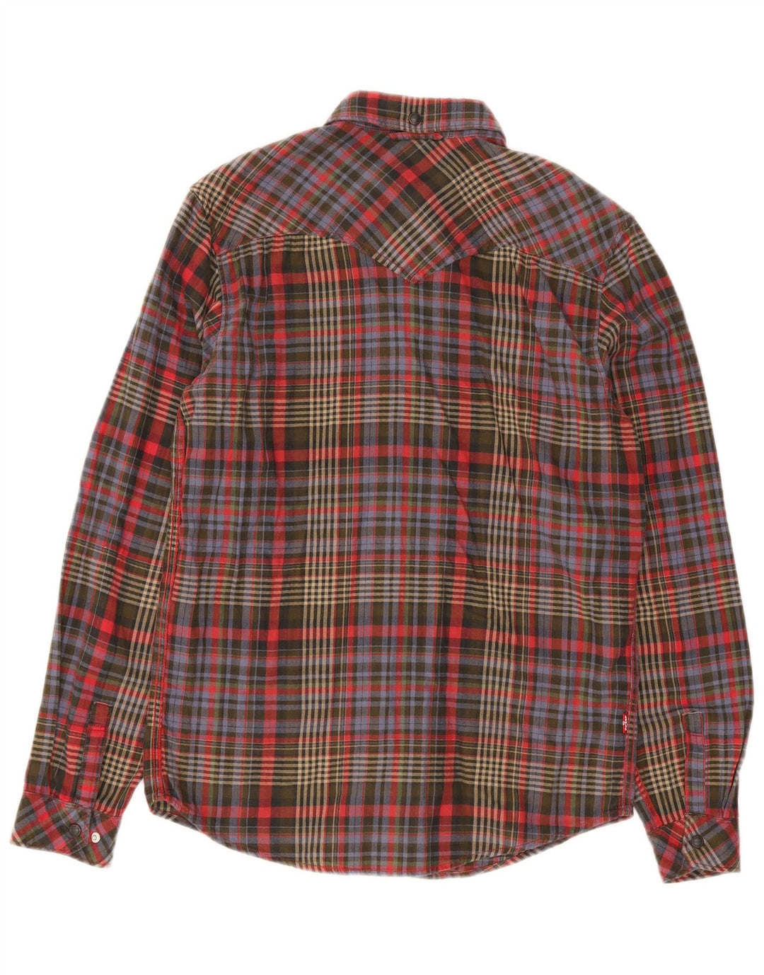 Camisa masculina de flanela Levi's Standard Fit pequena de algodão xadrez multicolorido