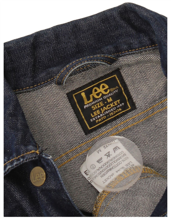 Lee Womens Crop Denim Jacket Reino Unido 12 Médio Algodão Azul Marinho