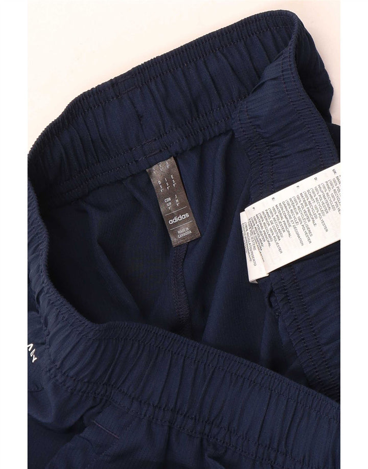 Shorts esportivos masculinos Adidas Aeroready pequenos poliéster azul marinho