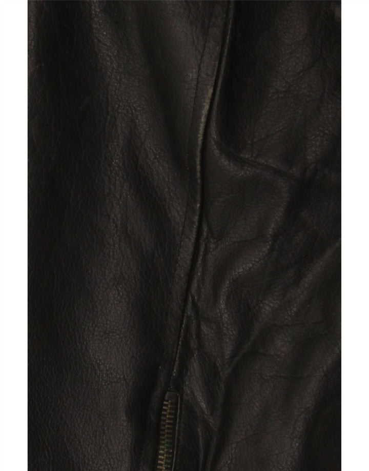 Jaqueta de couro masculina vintage IT 56 3XL couro preto