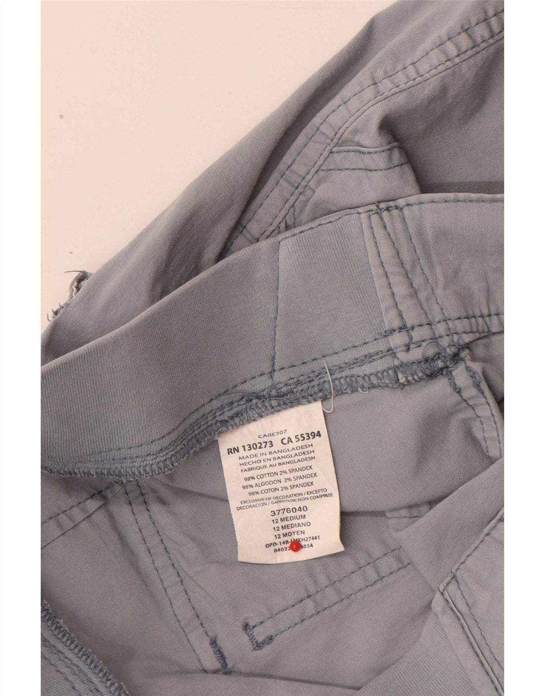 Shorts cargo feminino Lee US 12 grande W32 algodão azul