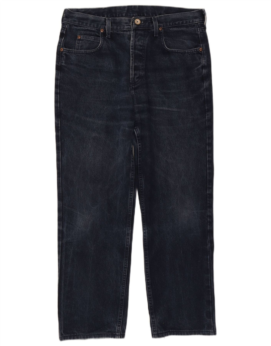 Lee Mens Chicago Straight Jeans W34 L28 Azul Marinho Algodão