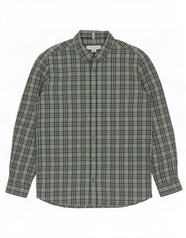 Camisa masculina Massimo Dutti 13-14 anos algodão xadrez verde
