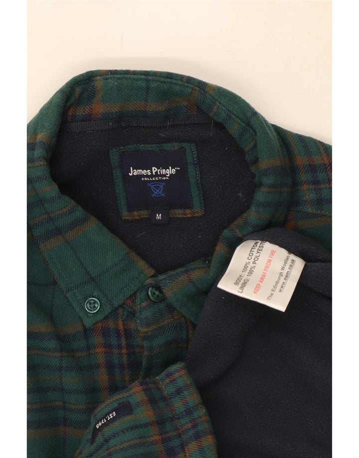 Camisa masculina de flanela lenhador James Pringle algodão xadrez verde médio