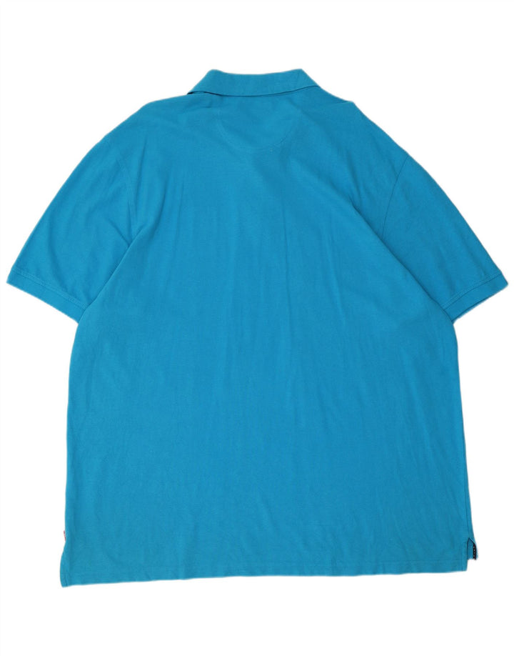Camisa polo masculina alta Izod 2XL algodão azul