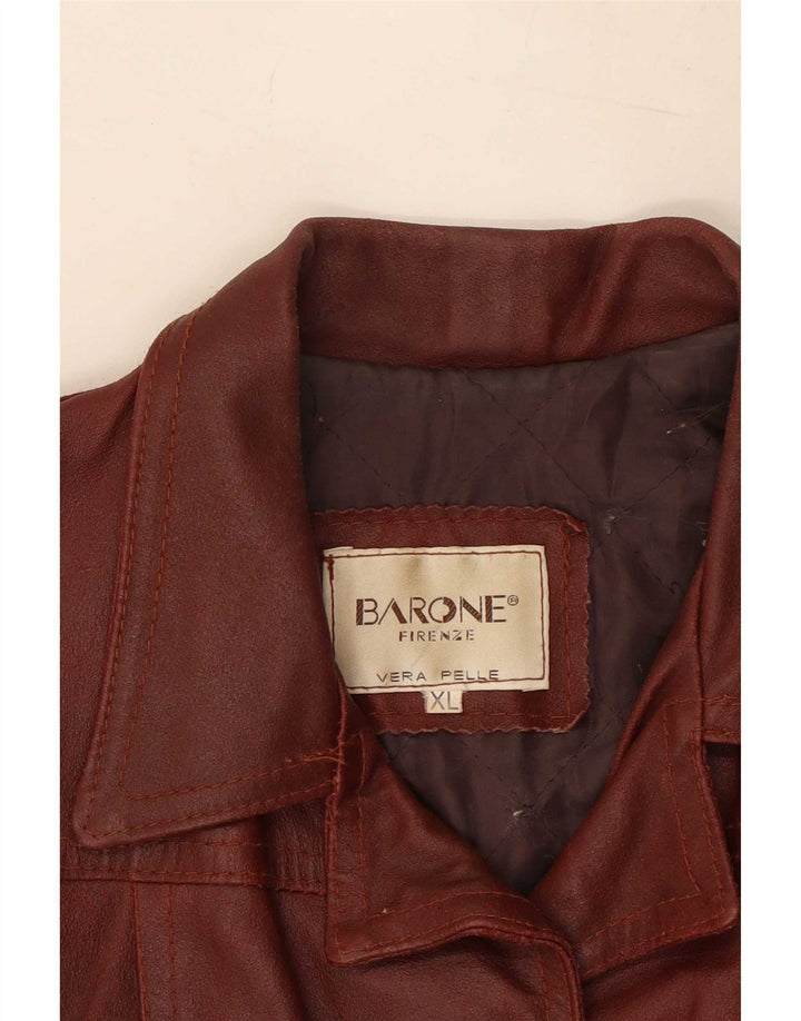 Jaqueta de couro feminina Barone UK 18 XL marrom