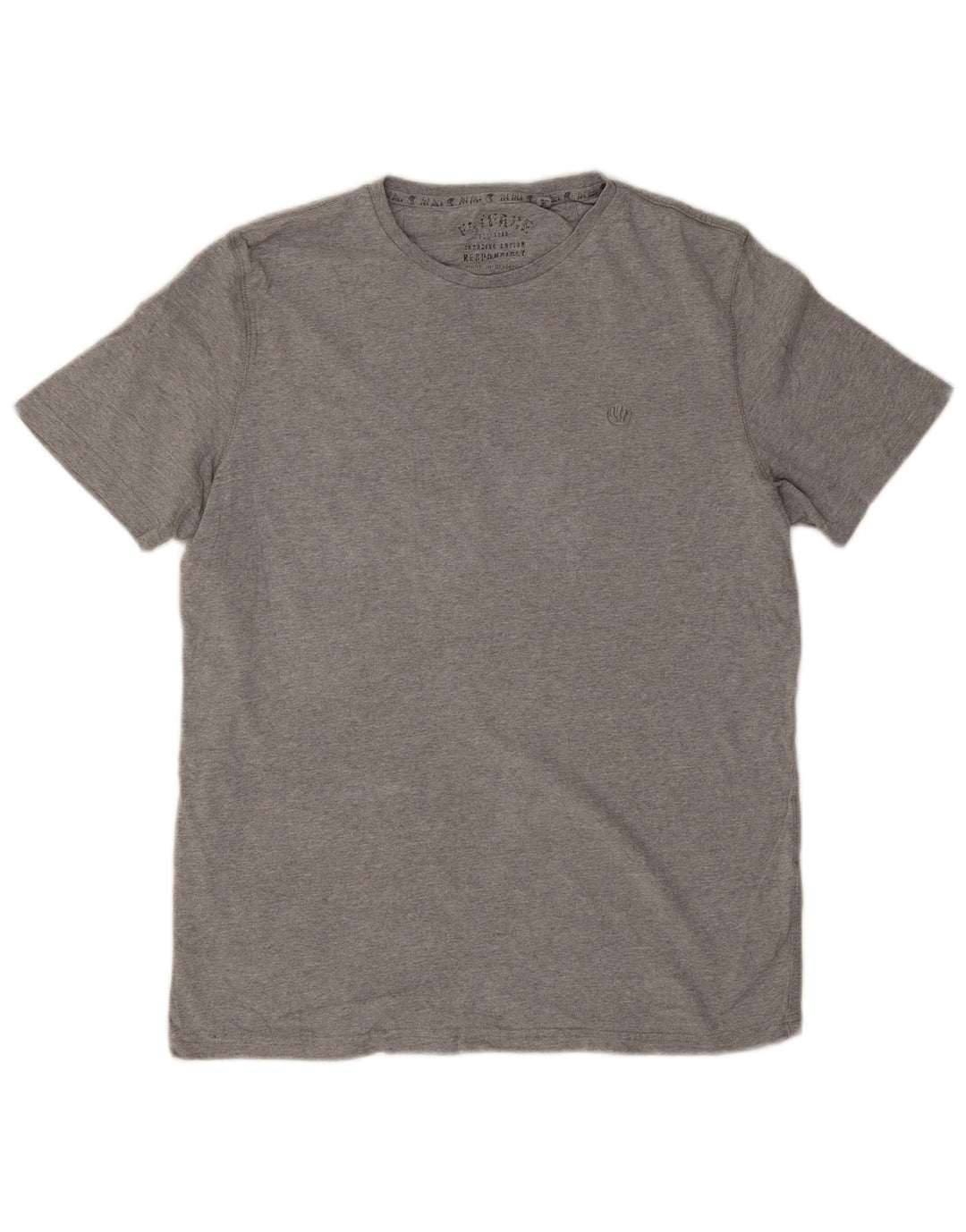 Camiseta masculina Fat Face Top algodão cinza médio