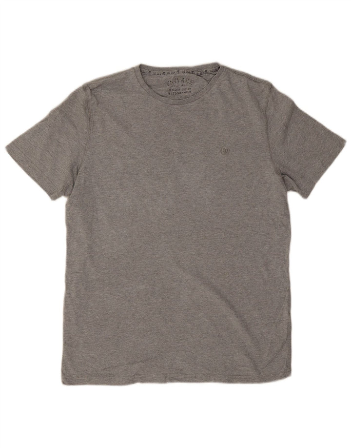 Camiseta masculina Fat Face Top algodão cinza médio