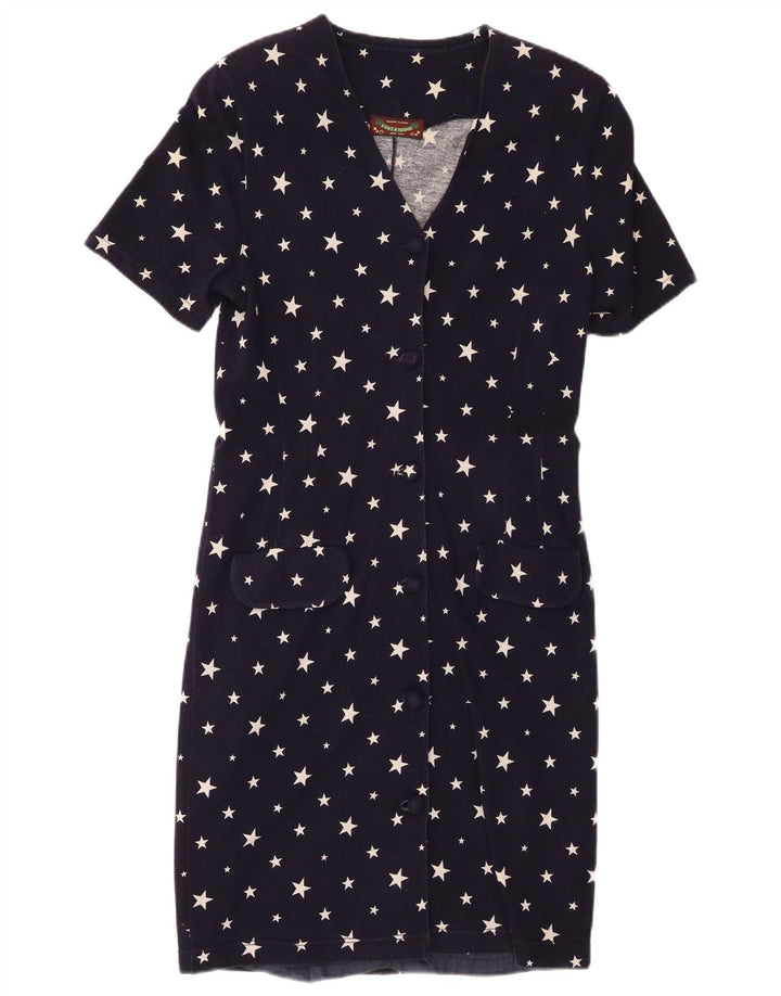 Camisa feminina Fort & Madox com estampa abstrata IT 44 azul marinho médio