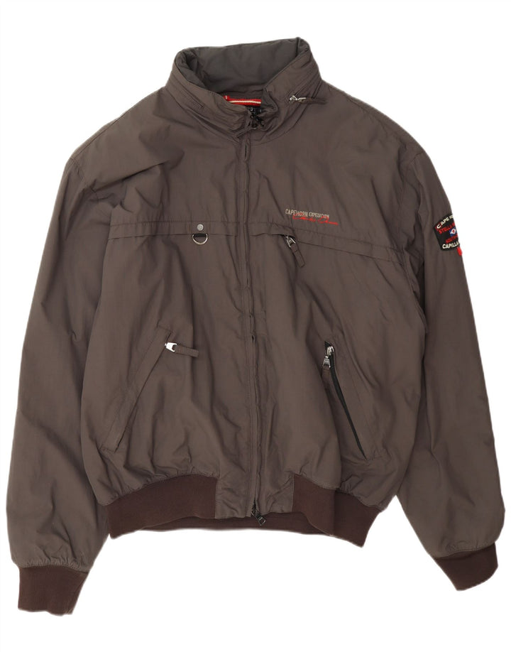 Jaqueta bomber masculina com capuz Cape Horn UK 44 2XL poliamida marrom