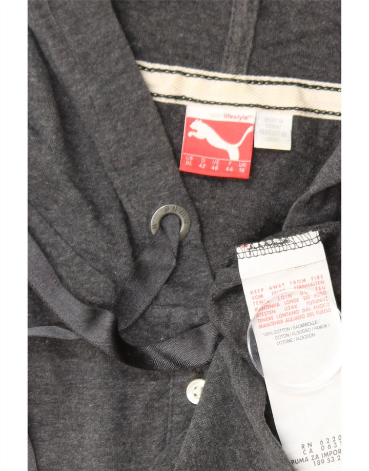 PUMA Womens Hoodie Jumper UK 16 Large Grey Cotton Vintage Puma and Second-Hand Puma from Messina Hembry 
