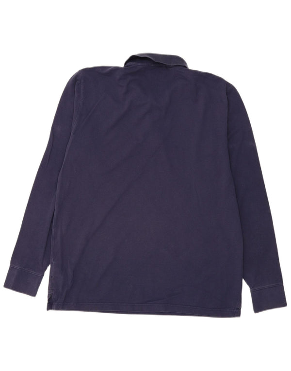 Camisa polo masculina regular de manga comprida GANT XL azul marinho algodão