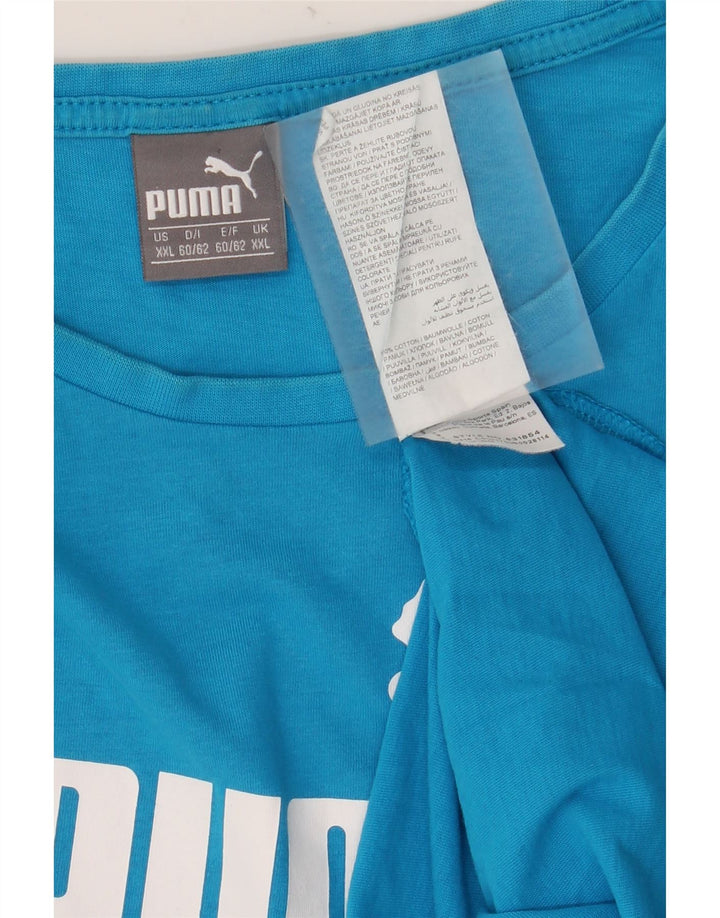 Camiseta masculina gráfica Puma Top 2XL algodão azul