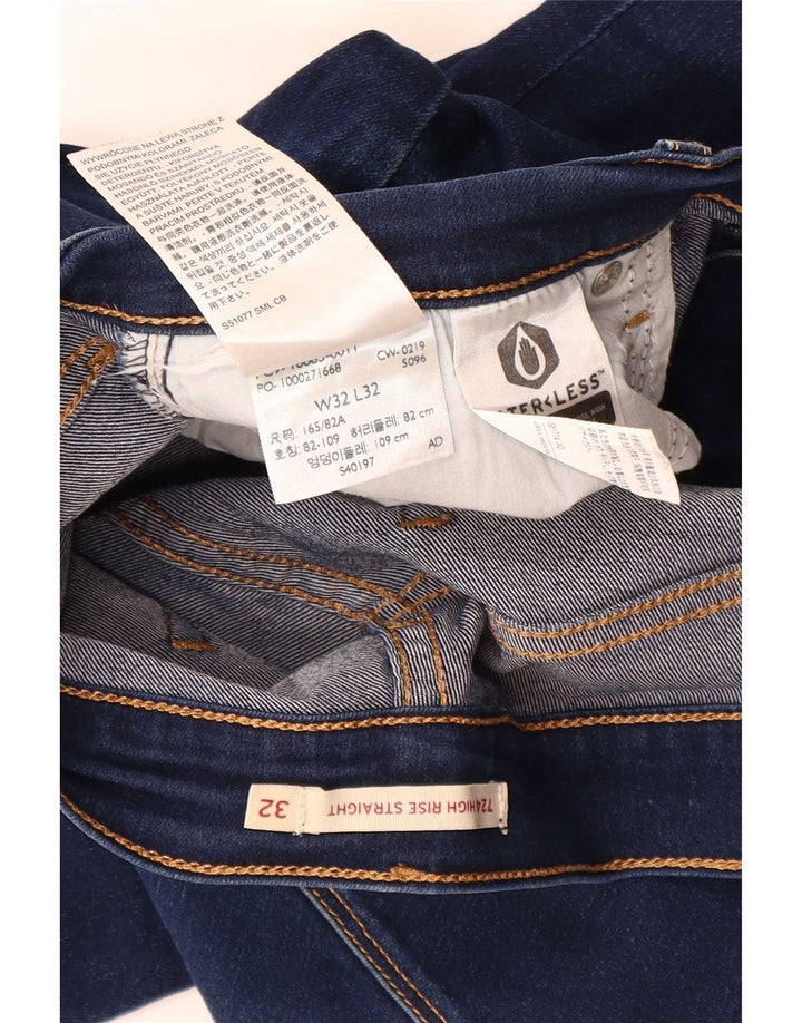 Calça jeans feminina Levi's 724 High Rise Straight W32 L26 azul marinho