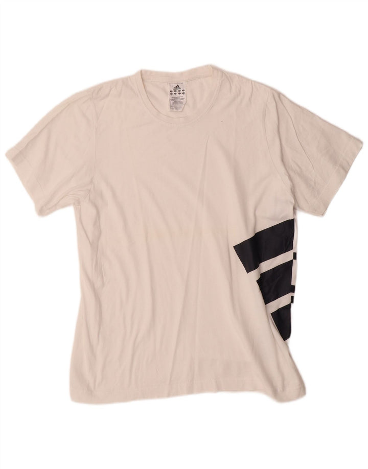 ADIDAS Mens Graphic T-Shirt Top Pequeno Branco