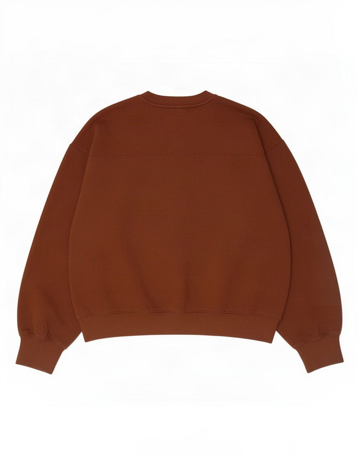 Zara Womens Crop Oversized Moletom Jumper UK 14 Médio Marrom Poliéster