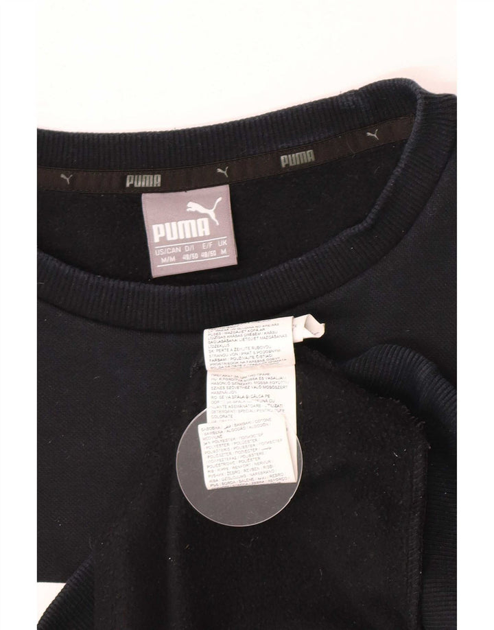 Puma Mens Graphic Moletom Jumper Médio Algodão Preto