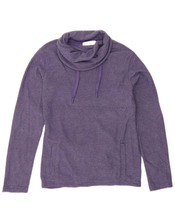 Jumper de lã feminino Mountain Warehouse Reino Unido 10 riscas roxas pequenas