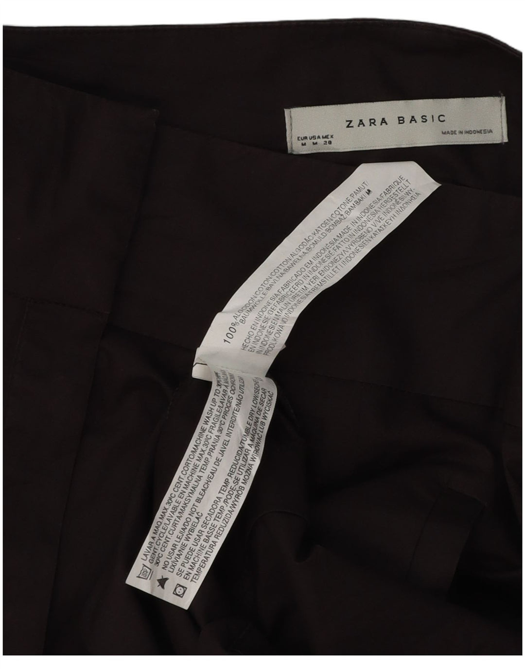 Saia feminina ZARA A-Line médio W30 algodão preto