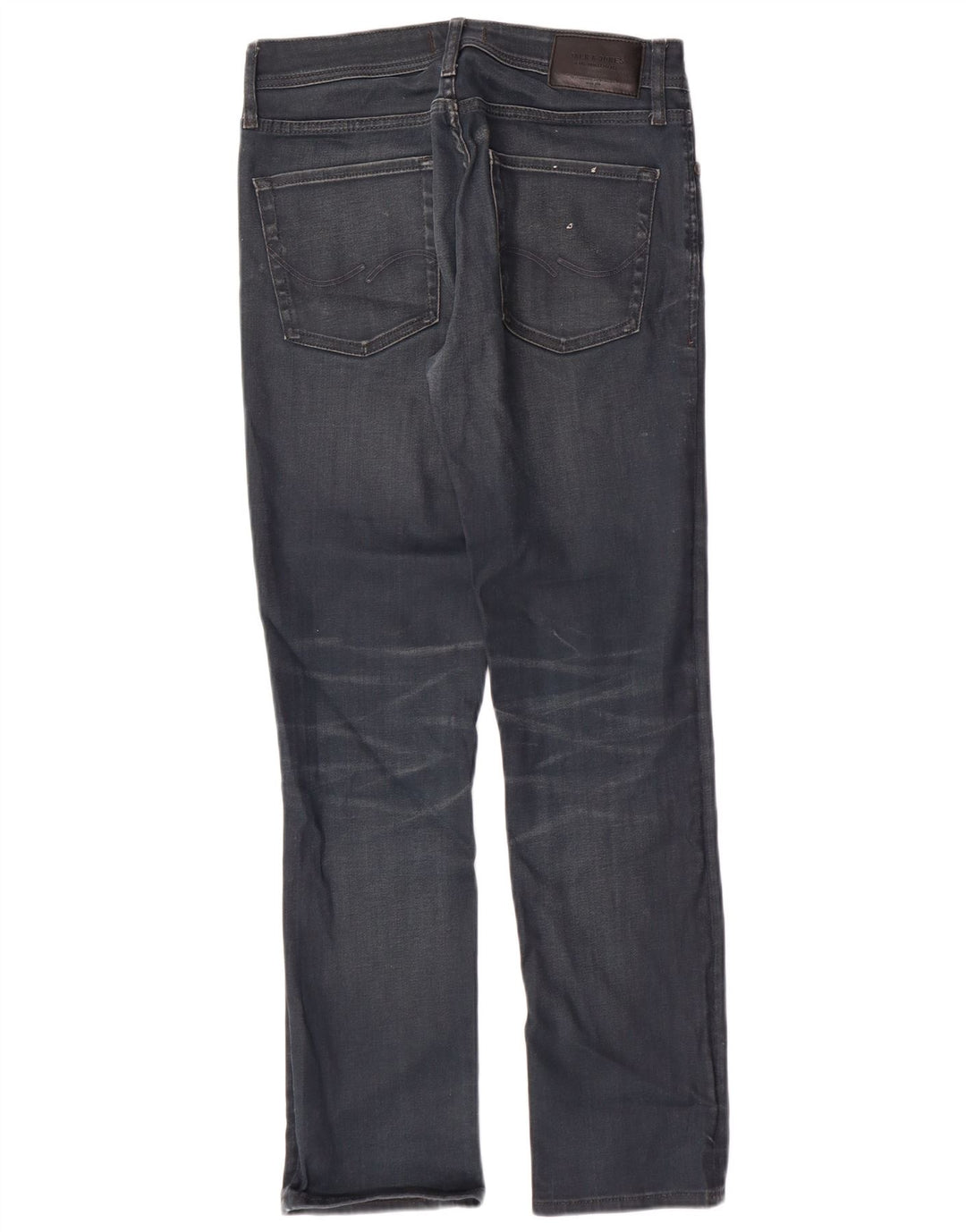JACK & JONES Masculino Clark Straight Jeans W30 L29 Azul Marinho Algodão