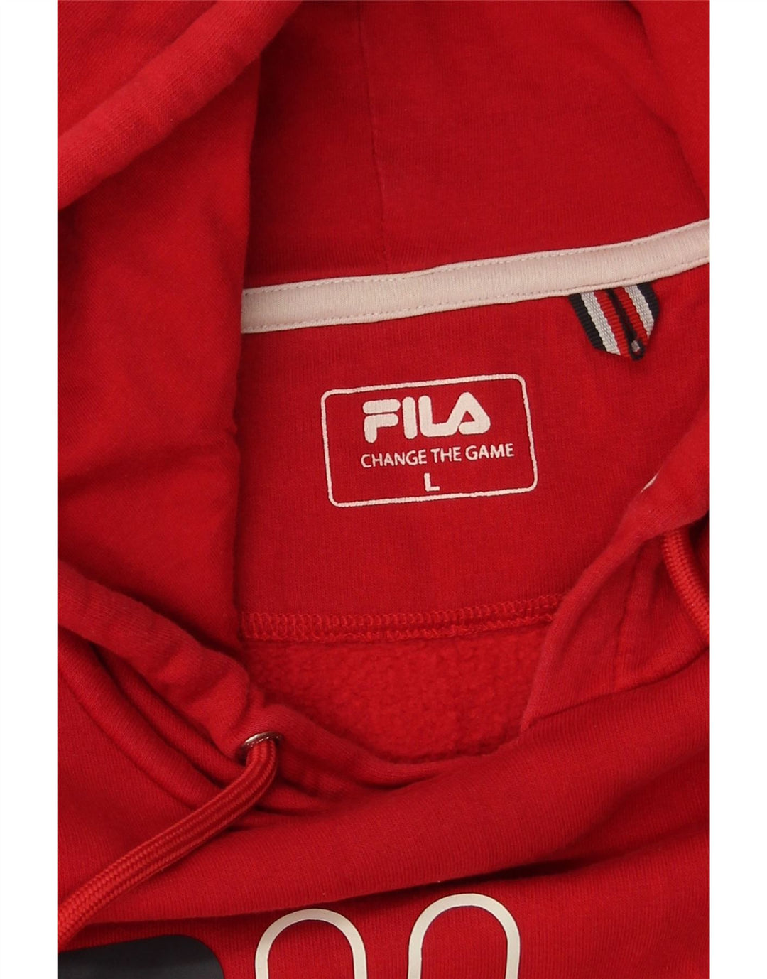 Fila Mens Graphic Hoodie Jumper Grande Algodão Vermelho