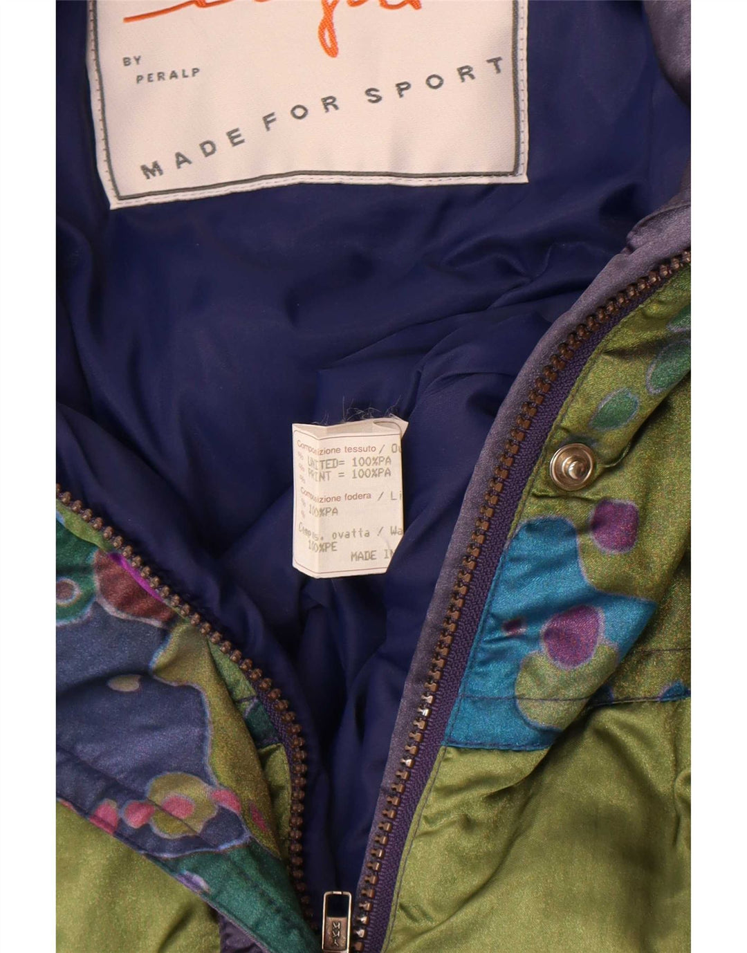 Macacão de esqui feminino Ninety Eight UK 12 médio azul marinho colorblock