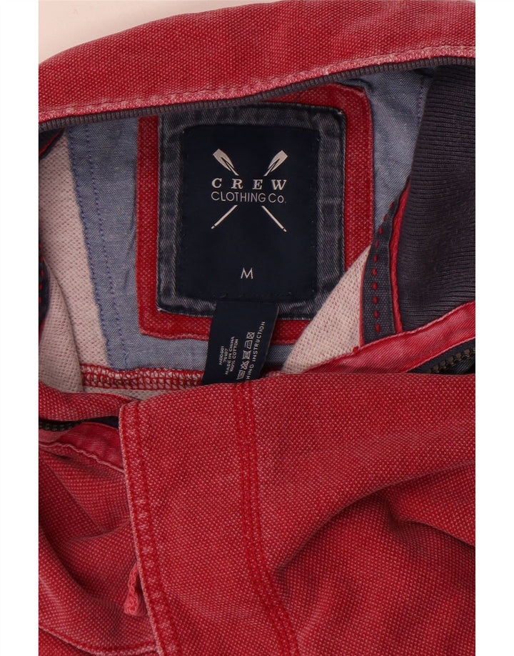 Crew Clothing Mens Zip Neck Moletom Jumper Médio Algodão Vermelho