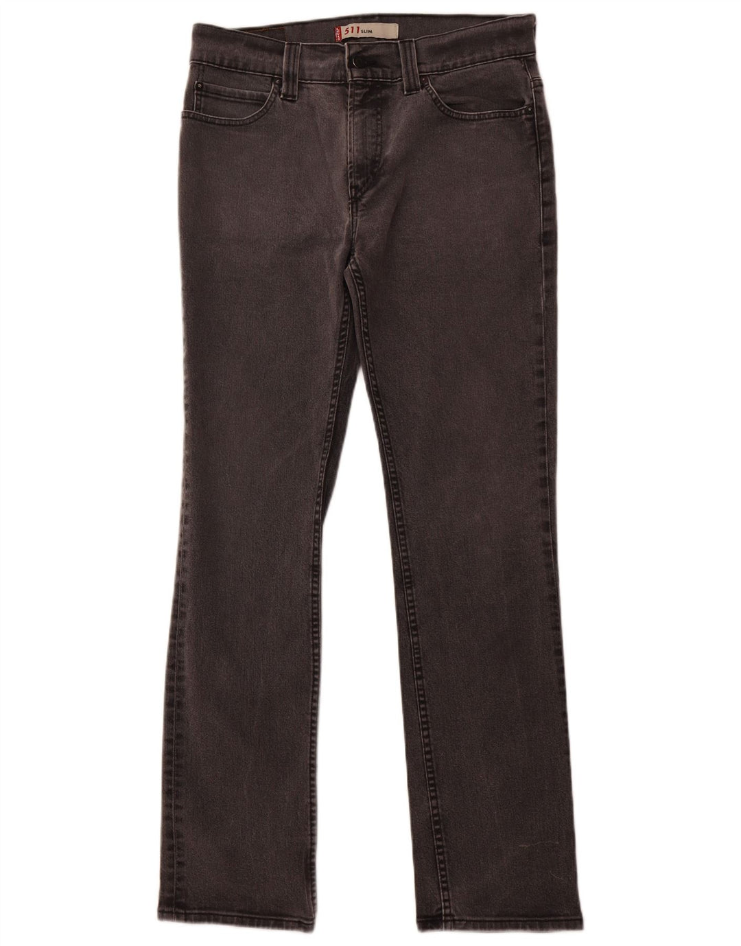 LEVI'S Feminino 511 Slim Jeans W36 L34 Cinza Algodão