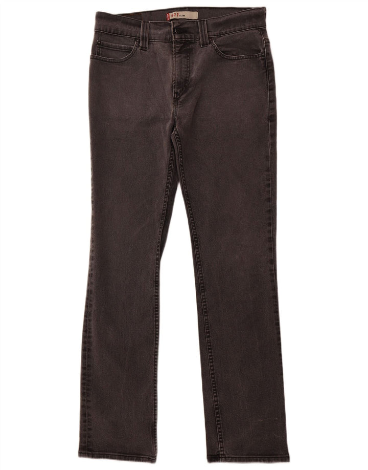 LEVI'S Feminino 511 Slim Jeans W36 L34 Cinza Algodão