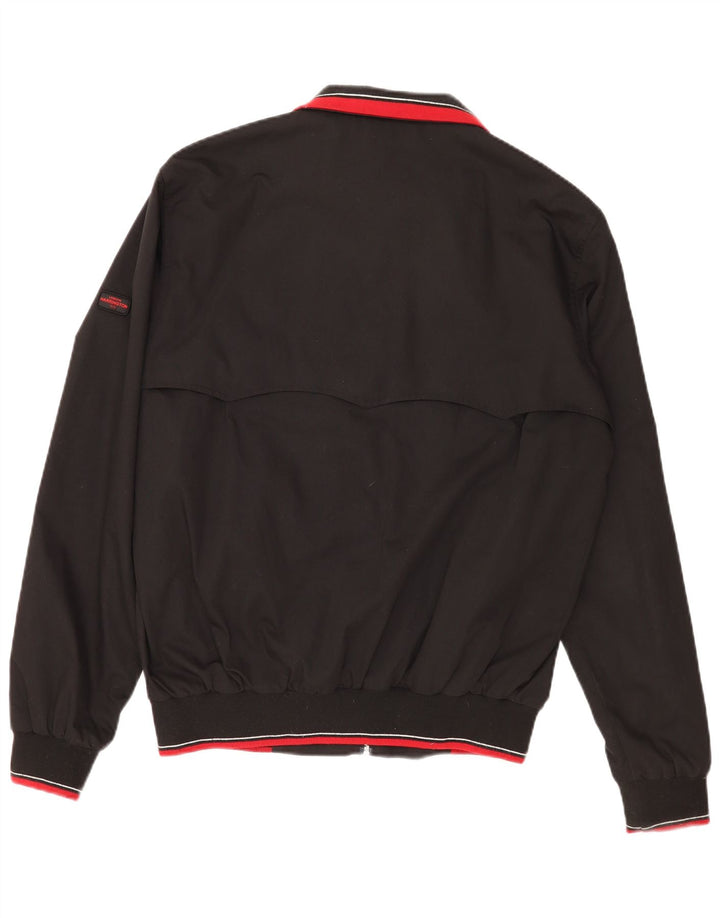Jaqueta bomber masculina vintage UK 44 2XL poliéster preto retrô