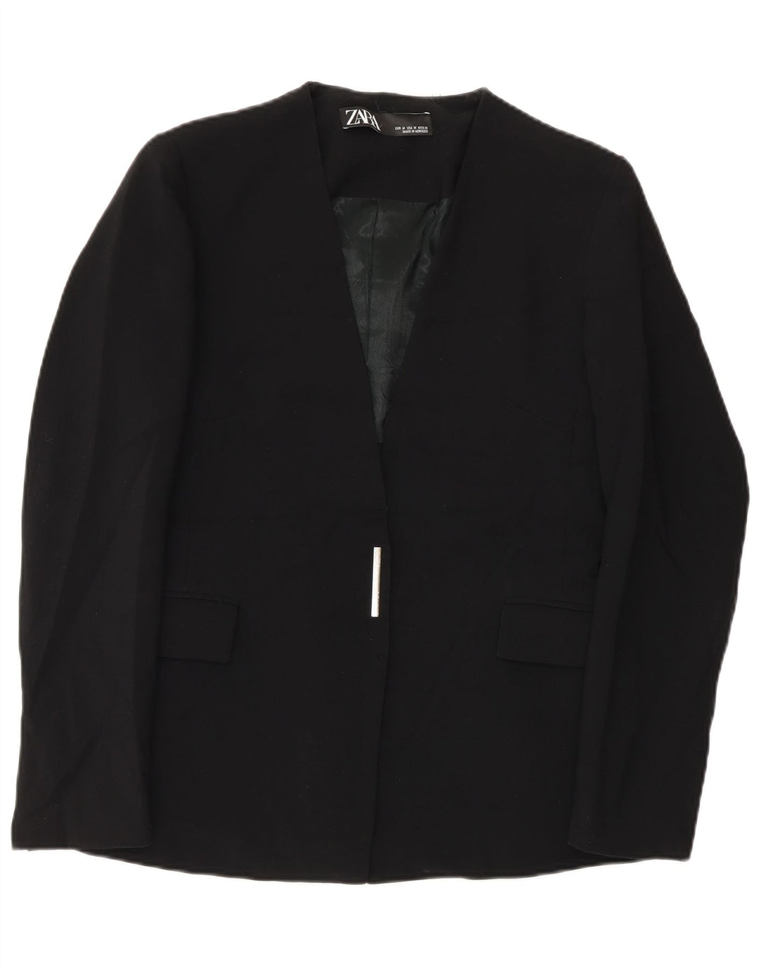 Zara Jaqueta Blazer Feminina Reino Unido 12 Médio Preto