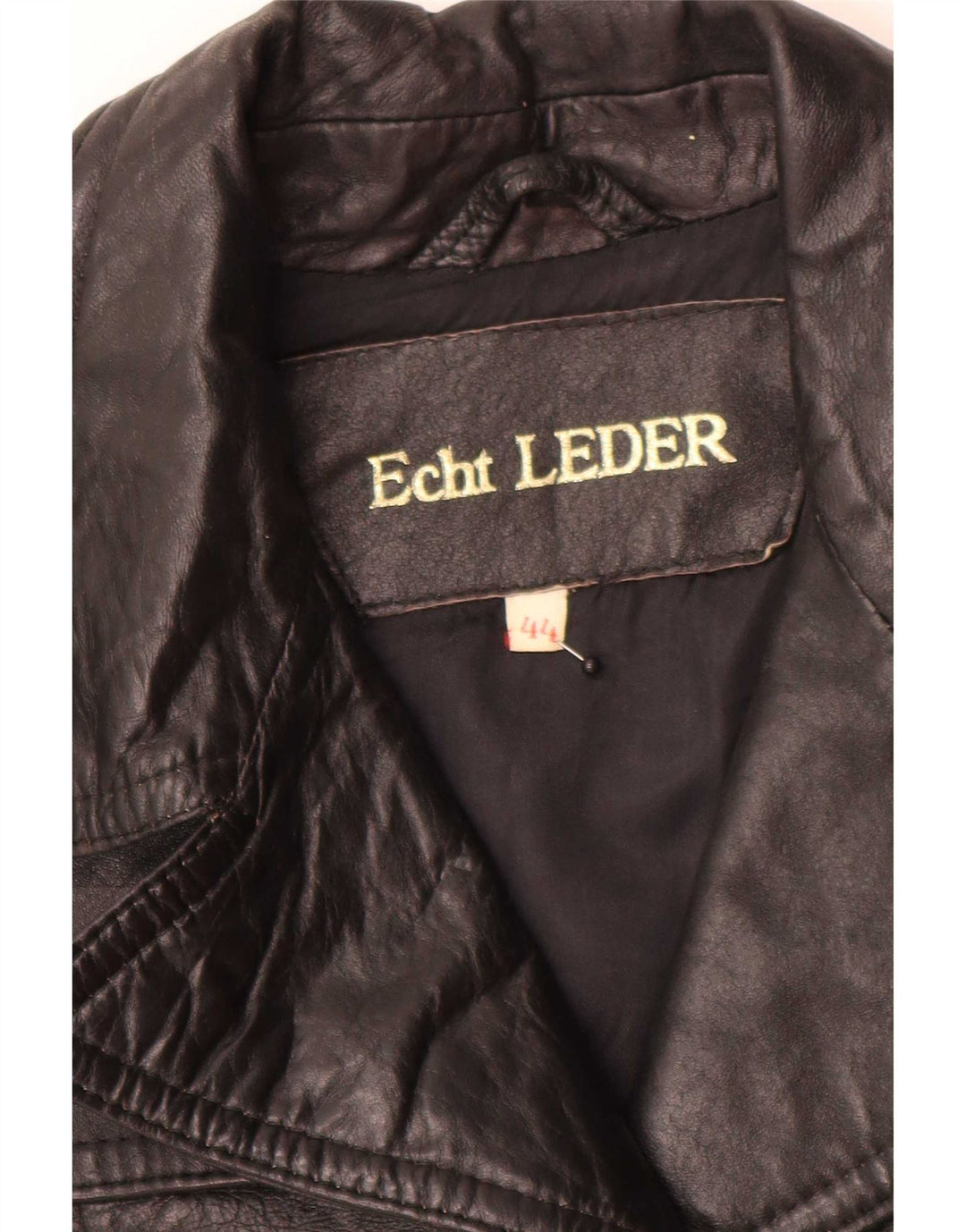 Jaqueta blazer feminina vintage de couro com 3 botões IT 44 médio preto