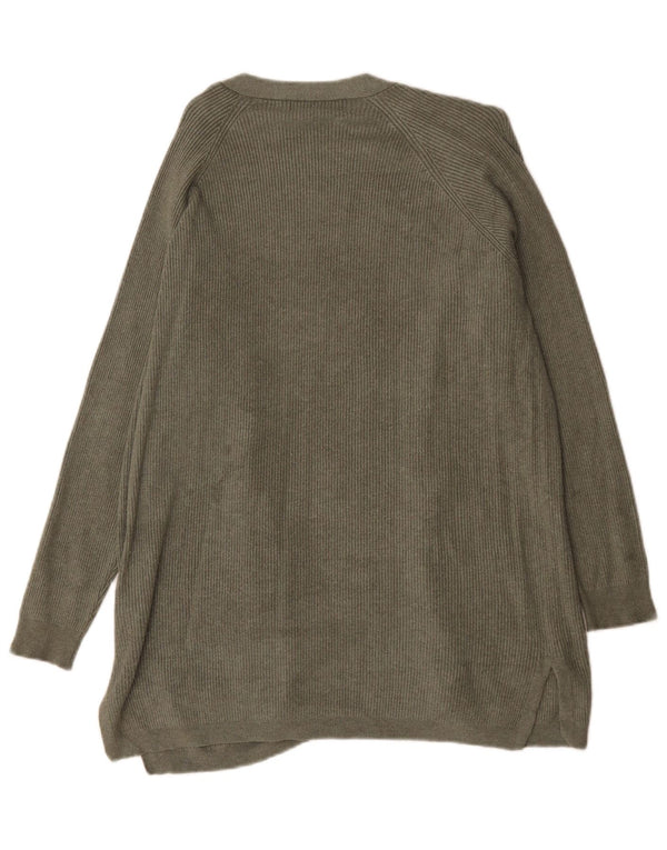 Suéter cardigã aberto feminino Marks & Spencer UK 14 viscose verde médio