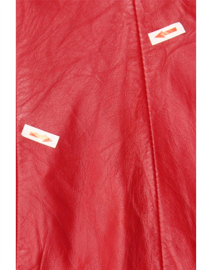 Jaqueta de couro feminina vintage UK 24 4XL vermelha