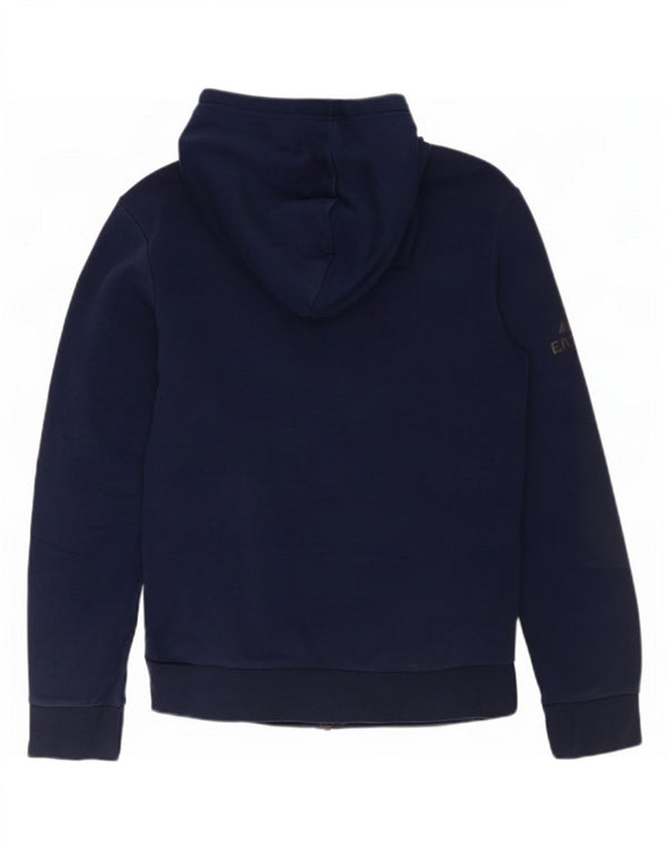 Suéter Adidas feminino com capuz e zíper gráfico UK 14 Médio Azul Marinho