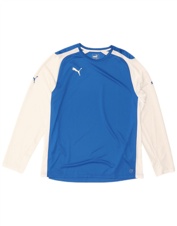 Puma Masculino Top Manga Longa XL Azul Colourblock Poliéster